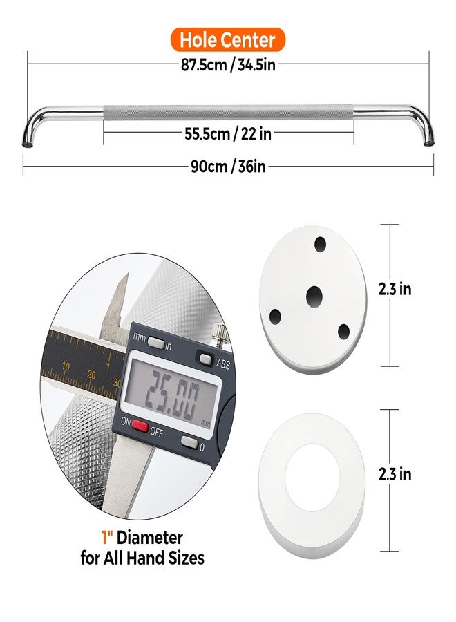 Ravinte Hardware Grab Bars for Shower, 2 Pack 36-Inch Anti Slip Shower Handles for Elderly, Safety Shower Grab Bar, Stainless Steel Handicap Grab Bars for Bathroom (Polished Nickel 1" Diameter) - Image 4